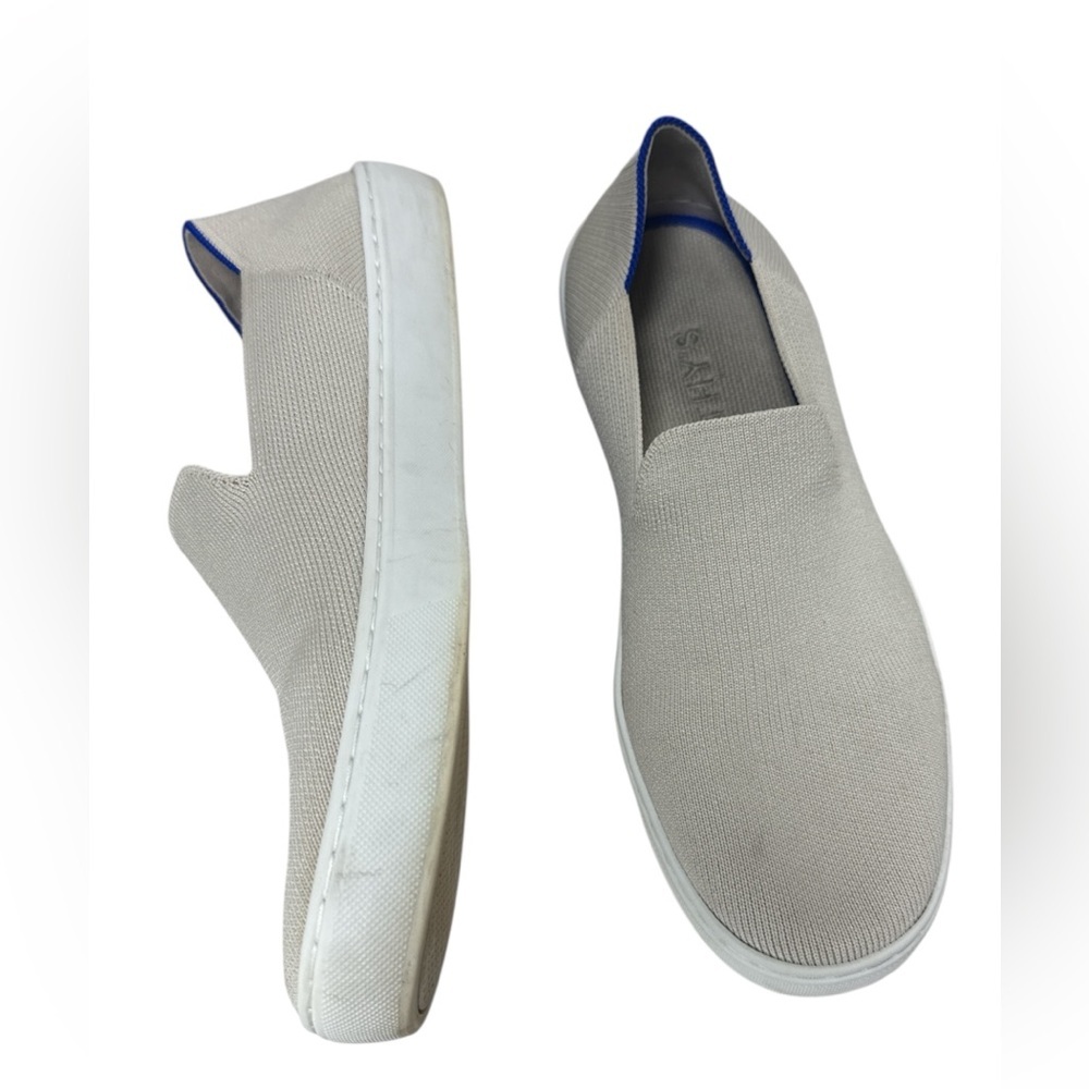 Rothy’s The Original Slip-On Sneaker Off-White/ Light Gray Sz 10